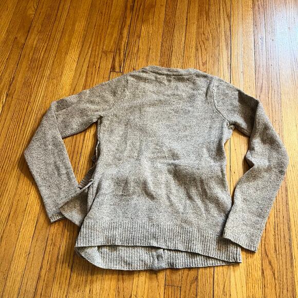 Anthropologie Moth Sweater Womens XS Tiered Peplum Ruffle Button Wool Blend - Picture 3 of 7
